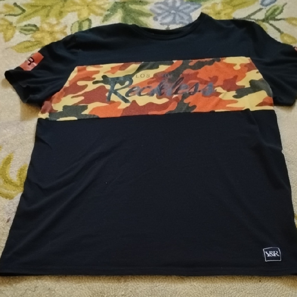 Young & Reckless Black and Camouflage Tee
